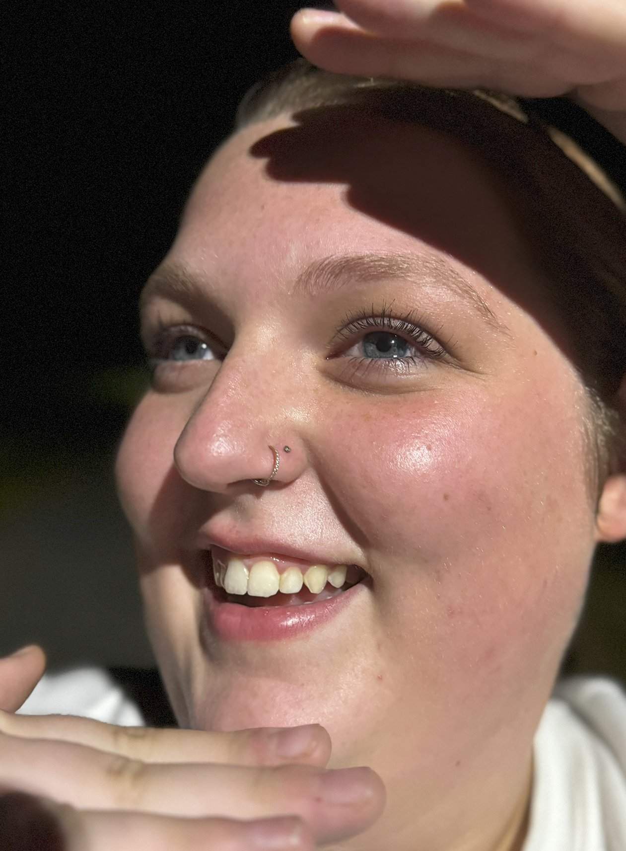 closeup of a girl smiling